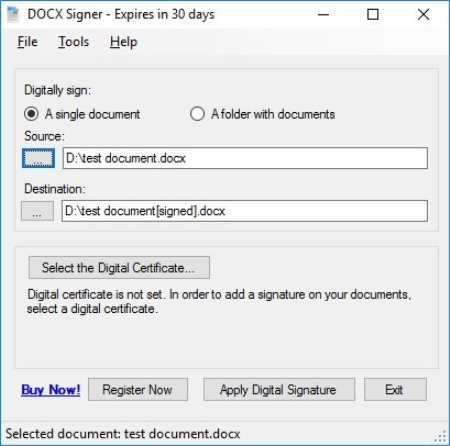 SecureSoft DOCX Signer 2.1