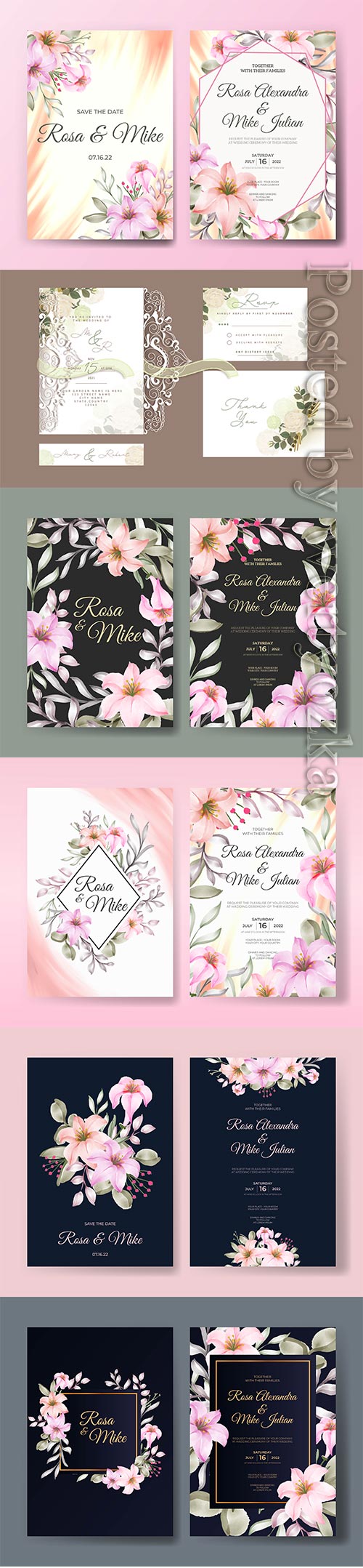 Wedding card set with beautiful design