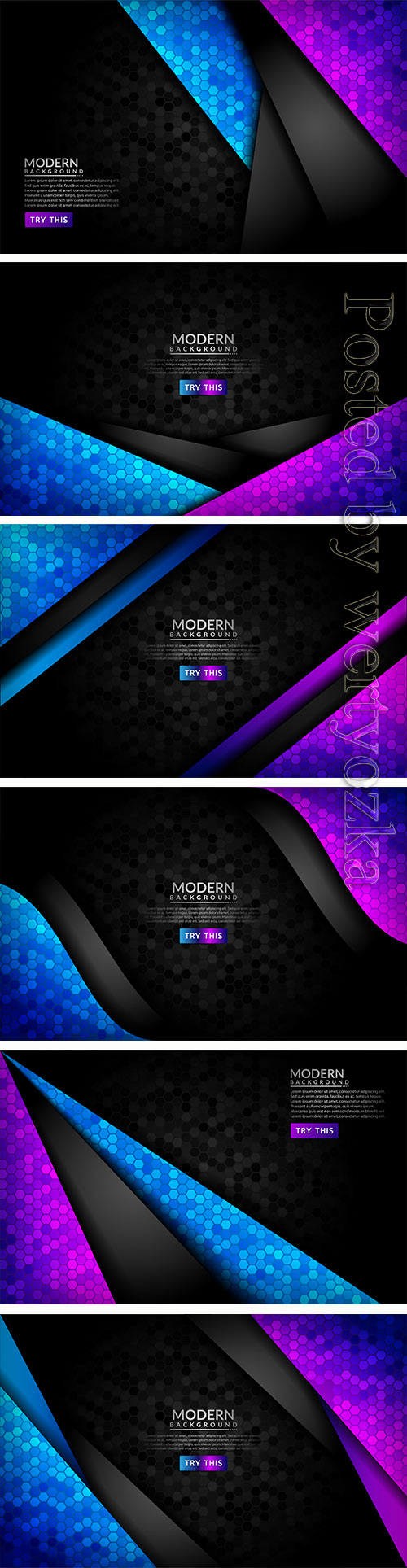 Abstract 3d dark background with purple and blue gradient