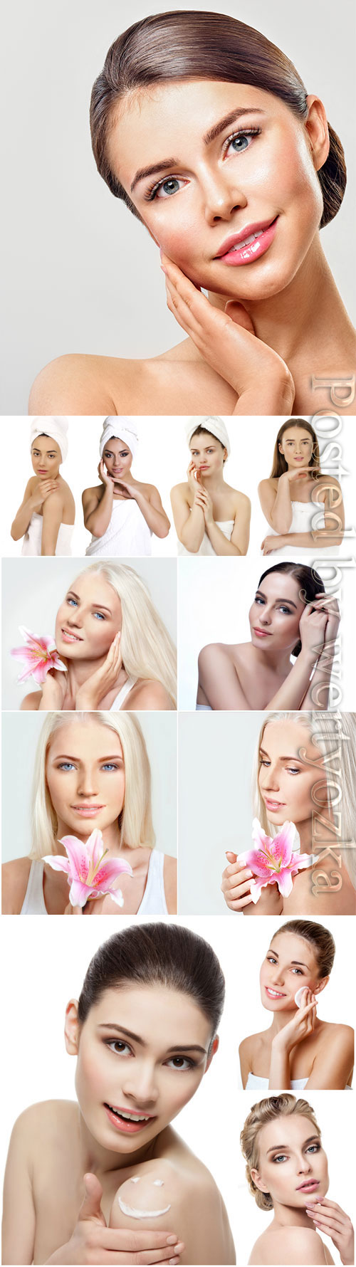 Healthy well-groomed skin of women face stock photo