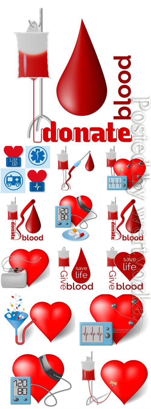 Donation, donation of blood in vector