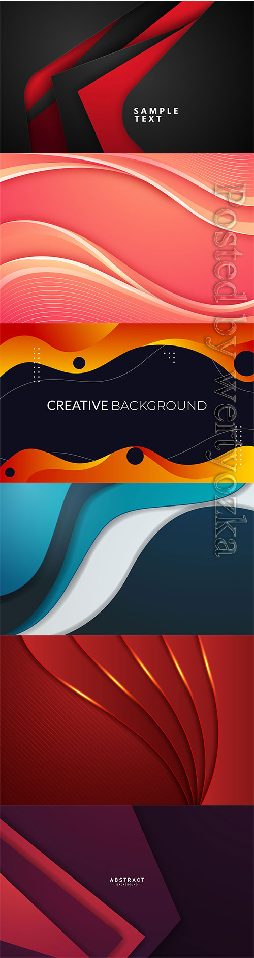 Colored abstract backgrounds with lines in vector