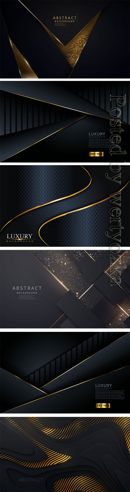 Luxury dark background with golden lines combinations