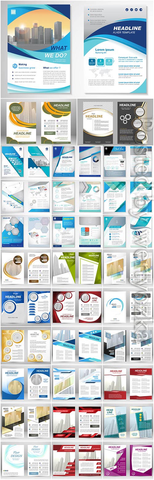 Business brochures set in vector