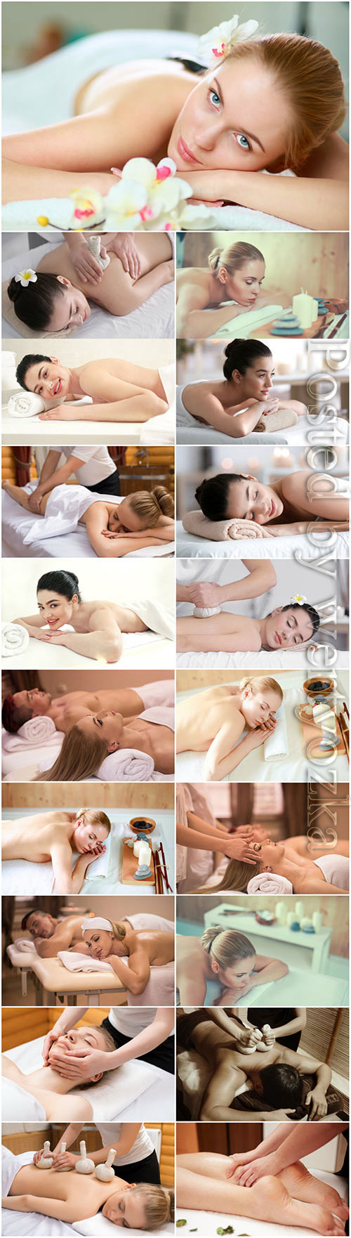 Massage for beautiful girls stock photo