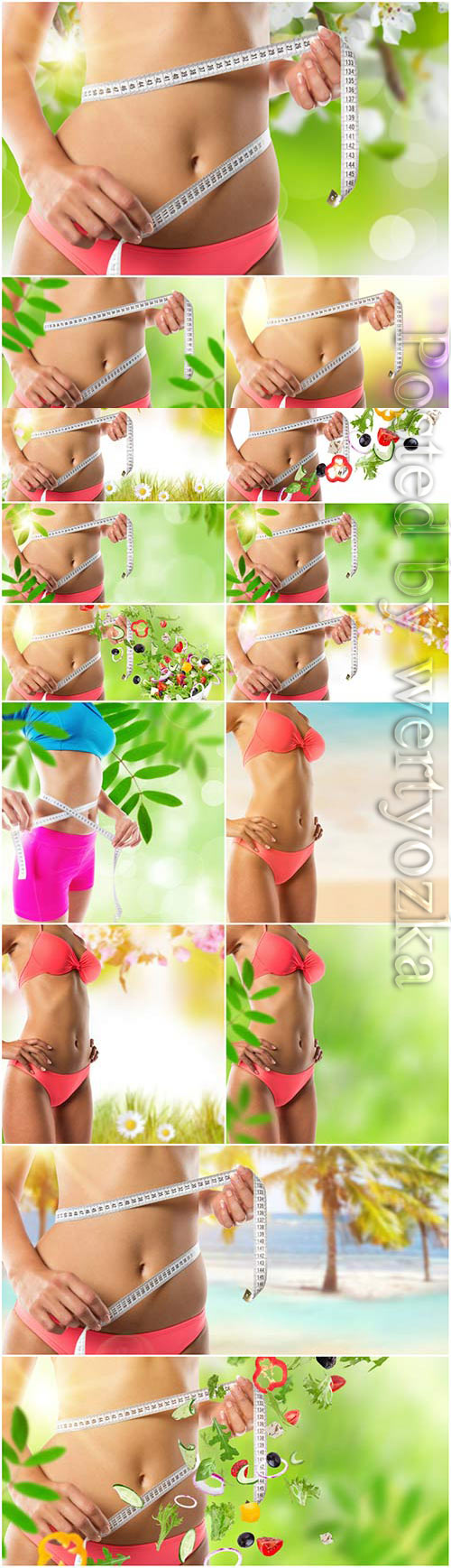 Beautiful female figure and healthy eating concept stock photo