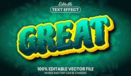 Great text, font style editable text effect