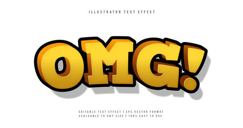 Yellow bright playful comic text font effect