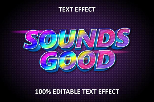 Editable text effect rainbow light new