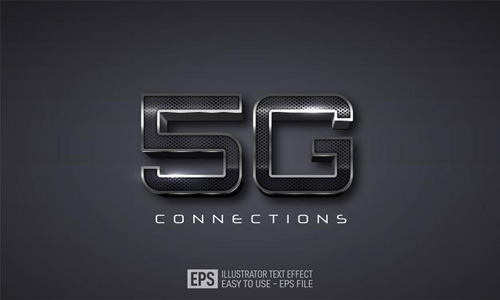 5g 3d text editable style effect template