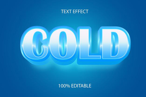 Editable text effect cold
