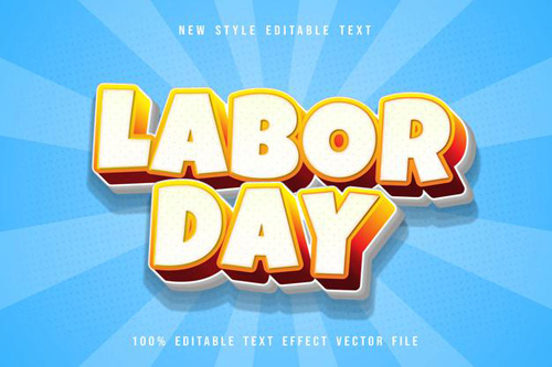 Labor day editable text effect