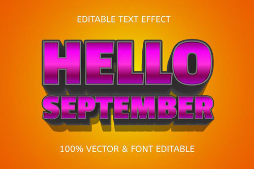 Hello september editable text effect vol 5