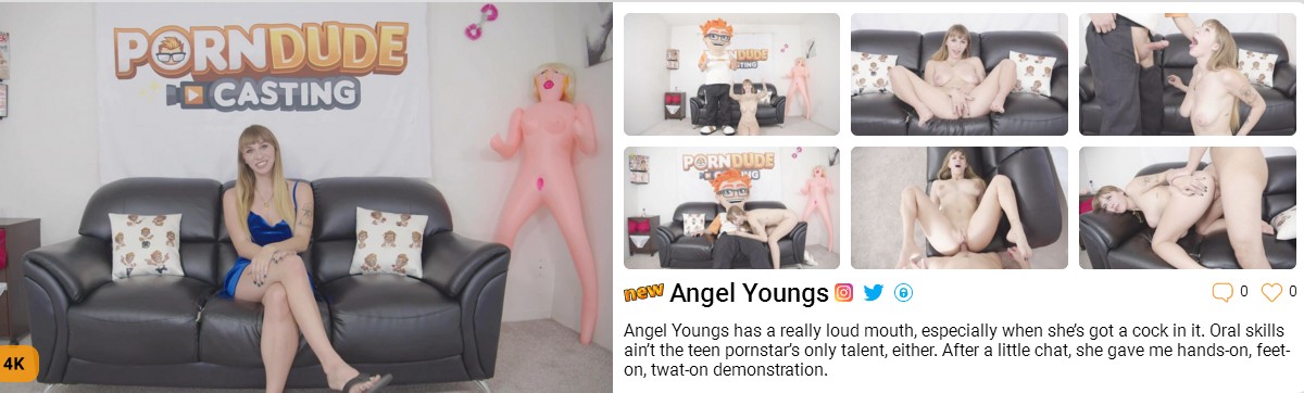 [PornDudeCasting.com]Angel Youngs [2021 г., Gonzo All Sex Hardcore Piss Rimming 1080p]