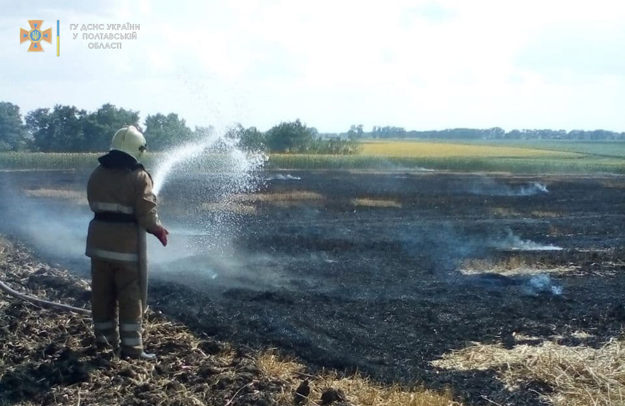 Вісті з Полтави - Протягом доби 16-го липня сталося 8 пожеж на відкритих територіях