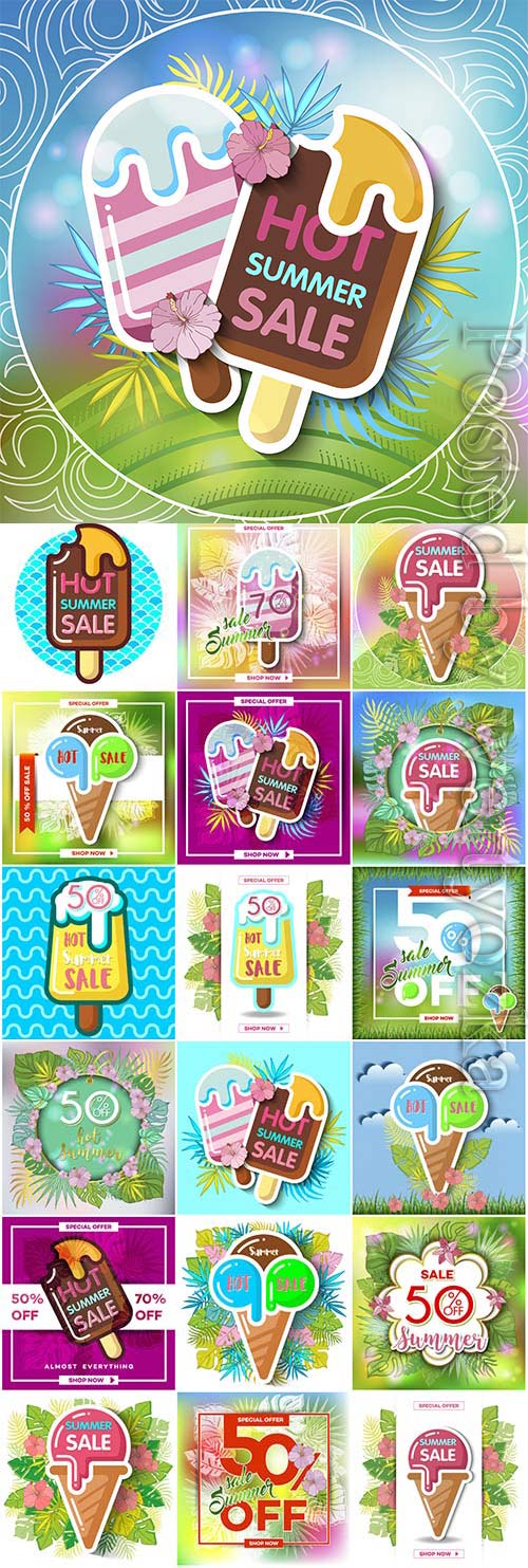 Vector Ice Cream promotional posters