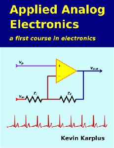 Applied Analog Electronics A first course in electronics