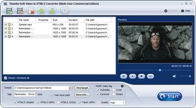 ThunderSoft Video to HTML5 Converter 3.5.0