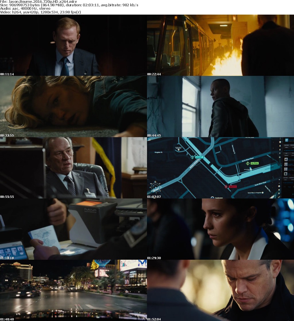Jason Bourne 2016 720p HD x264 MoviesFD