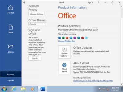 Windows 7 SP1 Ultimate  With Office Pro Plus 2019 VL Multilingual Preactivated July 2021