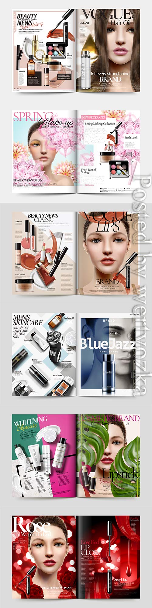 Vector skin care magazine template
